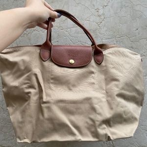 Longchamp Le Pliage Original M - Top Handle Bag (Beige)